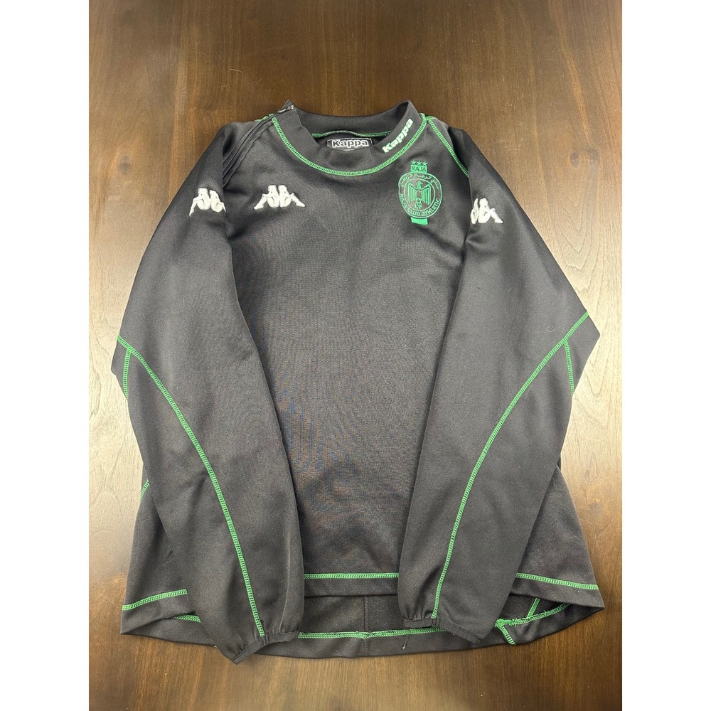 Kappa GAVA Moroccan Soccer Training Athletic Jersey Black/Green Size Large